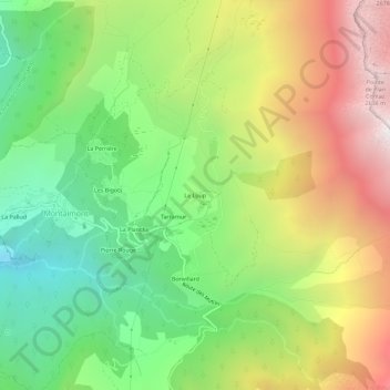 Mapa topográfico Le Loup, altitud, relieve