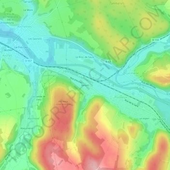 Mapa topográfico Basses, altitud, relieve