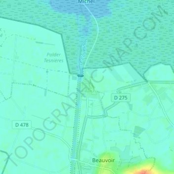 Mapa topográfico La Caserne, altitud, relieve
