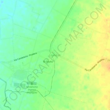 Mapa topográfico Lomitas, altitud, relieve