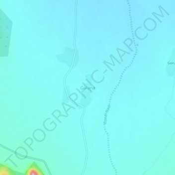 Mapa topográfico Golana, altitud, relieve