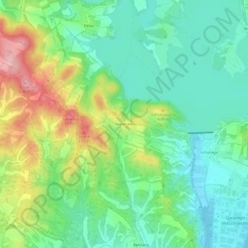 Mapa topográfico Nafarrate, altitud, relieve