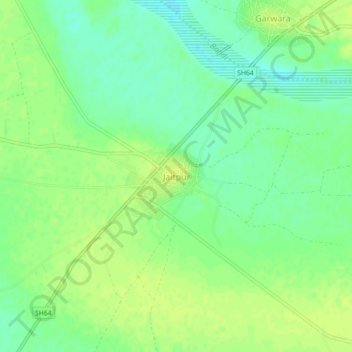 Mapa topográfico Jaitpur, altitud, relieve