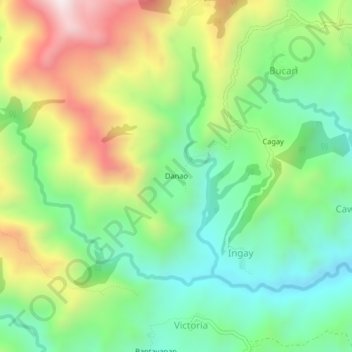 Mapa topográfico Danao, altitud, relieve
