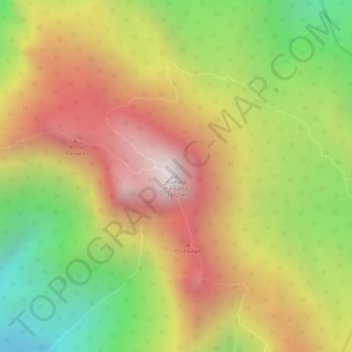 Mapa topográfico Kumara Parvatha, altitud, relieve
