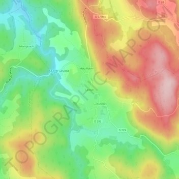 Mapa topográfico Lavaux, altitud, relieve
