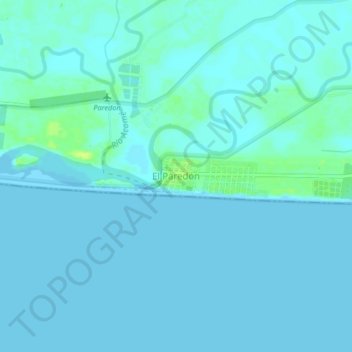 Mapa topográfico El Paredón, altitud, relieve