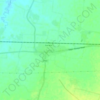 Mapa topográfico Guraru, altitud, relieve