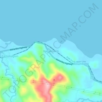 Mapa topográfico Hagakhakin, altitud, relieve