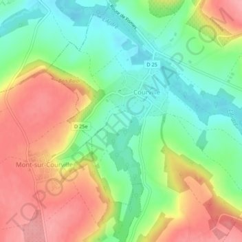 Mapa topográfico Le Clos Barroi, altitud, relieve