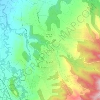 Mapa topográfico Taradell, altitud, relieve