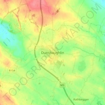 Mapa topográfico Dunshaughlin, altitud, relieve