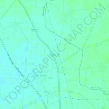Mapa topográfico Kul Kalan, altitud, relieve
