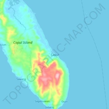 Mapa topográfico Capul, altitud, relieve