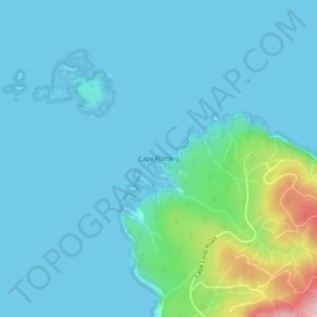 Mapa topográfico Cape Flattery, altitud, relieve