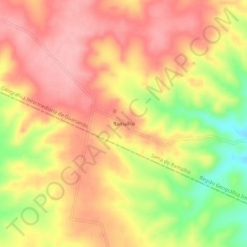 Mapa topográfico Ramalho, altitud, relieve