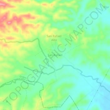 Mapa topográfico San Rafael, altitud, relieve