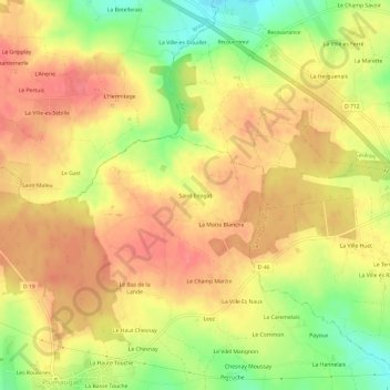 Mapa topográfico Saint Enogat, altitud, relieve