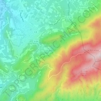 Mapa topográfico Le Groseau, altitud, relieve