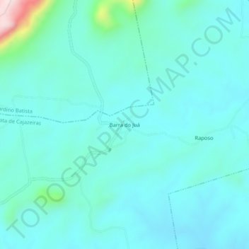 Mapa topográfico Barra do Juá, altitud, relieve