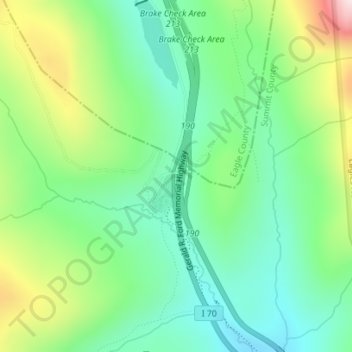 Mapa topográfico Vail Pass, altitud, relieve