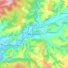 Mapa topográfico Machynlleth, altitud, relieve