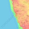 Mapa topográfico Goa, altitud, relieve