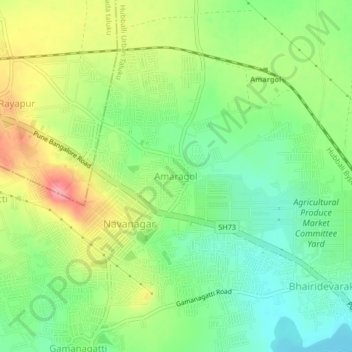 Mapa topográfico Amaragol, altitud, relieve