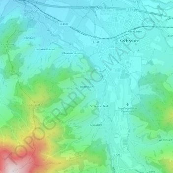 Mapa topográfico Dietenbach, altitud, relieve