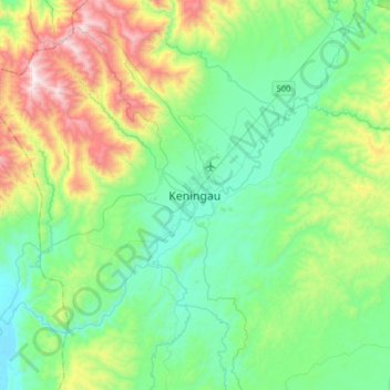 Mapa topográfico Keningau, altitud, relieve