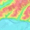 Mapa topográfico Les Cornons, altitud, relieve