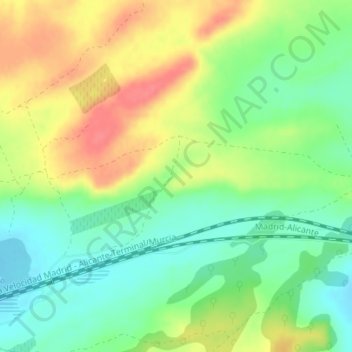 Mapa topográfico Cerro Blanco, altitud, relieve