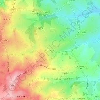 Mapa topográfico Les Pinguelles, altitud, relieve