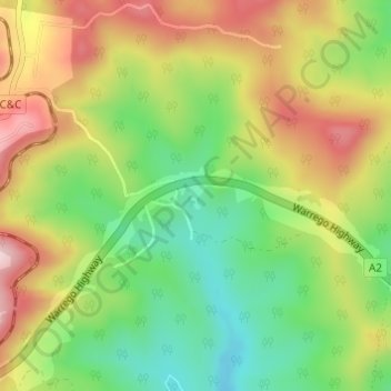 Mapa topográfico Ballard, altitud, relieve