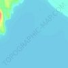 Mapa topográfico Oden Bay, altitud, relieve