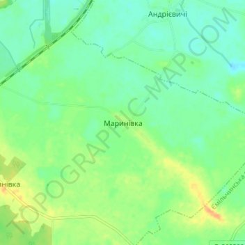 Mapa topográfico Мариновка, altitud, relieve