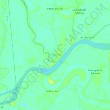 Mapa topográfico Pimocha, altitud, relieve