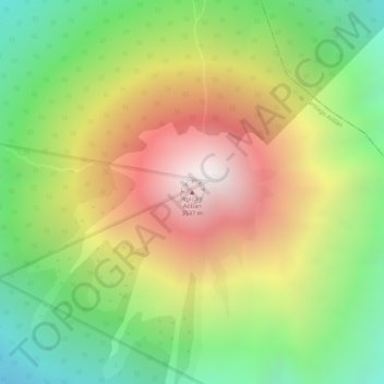 Mapa topográfico Volcán Atitlán, altitud, relieve