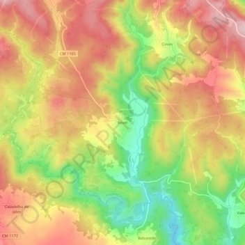 Mapa topográfico Revel, altitud, relieve