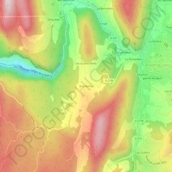 Mapa topográfico Bois Barbu, altitud, relieve