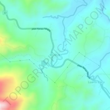 Mapa topográfico MURUK, altitud, relieve