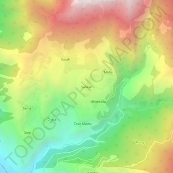 Mapa topográfico Sankari, altitud, relieve