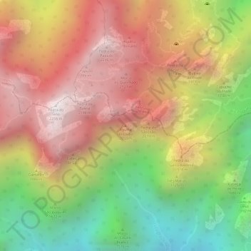 Mapa topográfico Agulha do Diabo, altitud, relieve