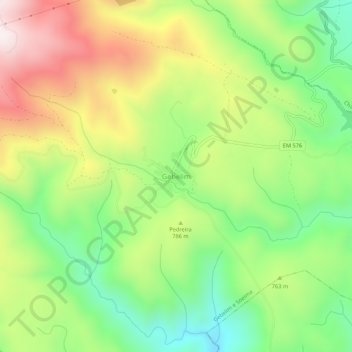Mapa topográfico Gebelim, altitud, relieve