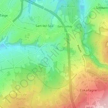 Mapa topográfico Le Wayai, altitud, relieve
