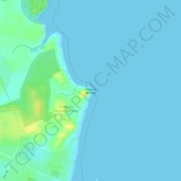 Mapa topográfico Langsat Cape, altitud, relieve