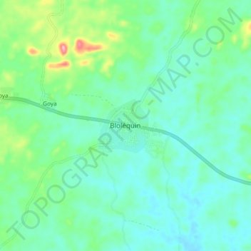Mapa topográfico Bloléquin, altitud, relieve