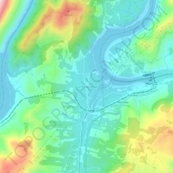 Mapa topográfico Cortes da Veiga, altitud, relieve