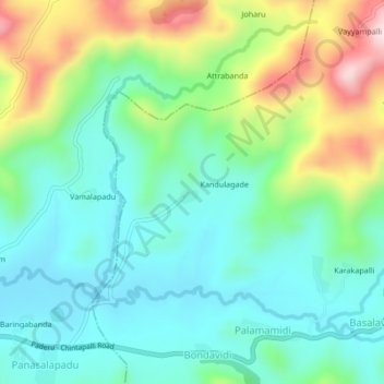 Mapa topográfico Javari, altitud, relieve