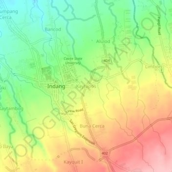 Mapa topográfico Kaytapos, altitud, relieve